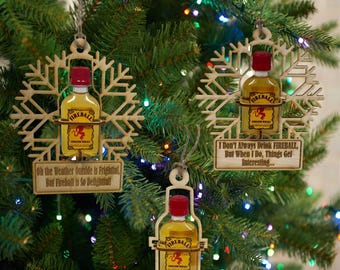 Ornament for Fireball Mini Liquor Bottle