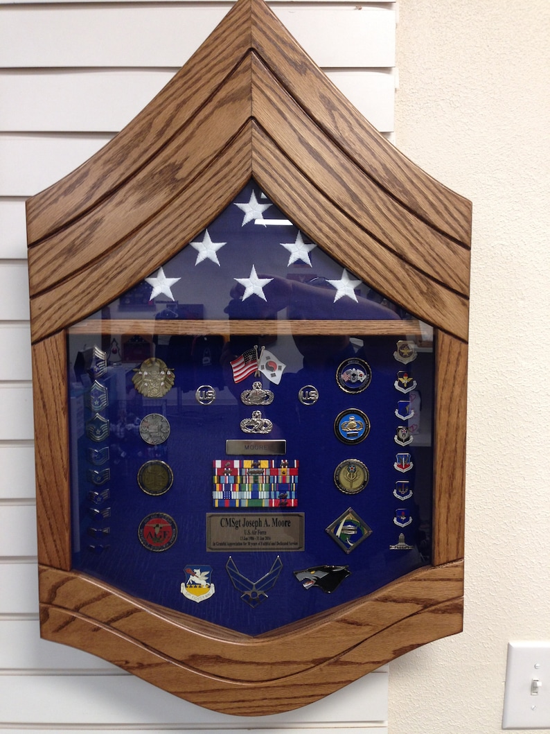 Air Force E9 Chief Master Sergeant Shadow Box 3x5 Flag Etsy