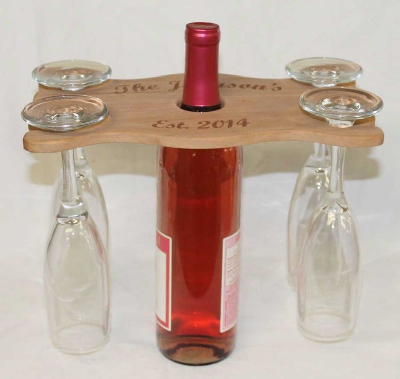 Wine Glass Caddy Holds 4 Glasses Etsy