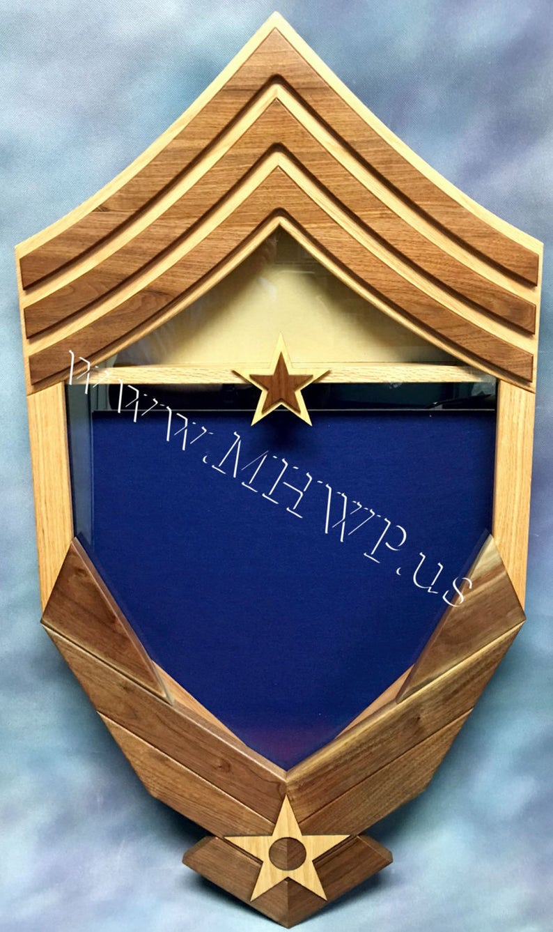 Air Force Logo Chief Master Sergeant E9 Shadow Box 3x5 Etsy