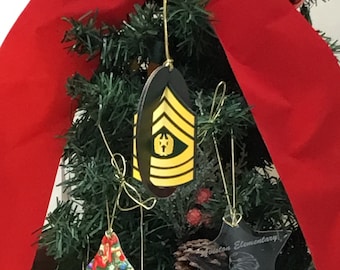 Army E-9 Command Sergeant Major (CSM) 3D Christmas Ornament