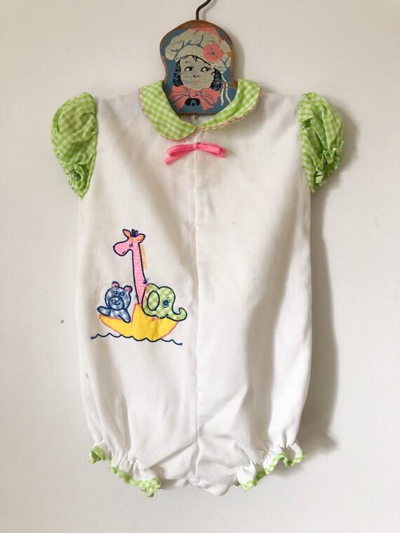 Boys Ark w/Animals on Blue Romper by Three Sisters