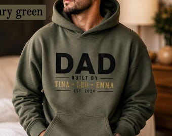 Regalo personalizado para el Día del Padre, camiseta para papá con nombres de los niños, camiseta Comfort Colors para papá, camiseta para papi, regalo para papá primerizo, camiseta para papá