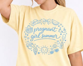 Camiseta de anuncio de embarazo de verano, camiseta para anunciar el embarazo en la playa, camiseta para anunciar el bebé, regalo para baby shower de verano, camiseta para futura mamá