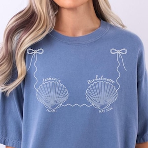 Custom Bikini Bachelorette Shirts, Last Splash Bachelorette Beach Party shirts, Coastal Mermaid Matching Comfort Colors Tops