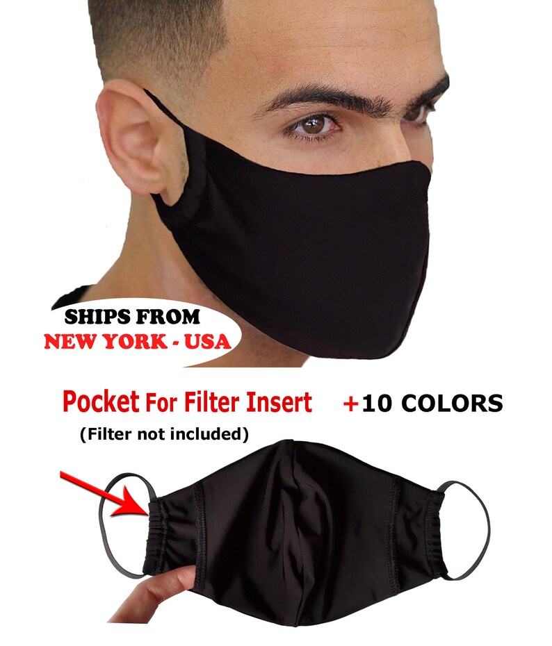 Reusable Face Cover Mask With Filter Pocket and Adjustable Etsy
