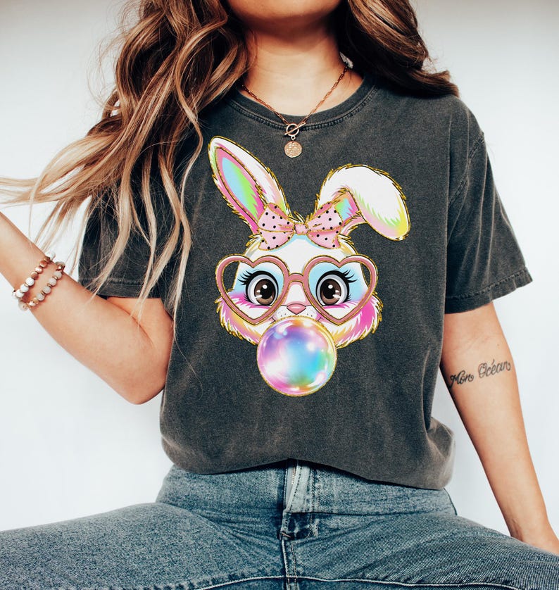 Floral Blue Bunny Sweatshirt Toile De Jouy bunny shirt Chinoiserie Blue Easter Bunny Shirt, Cute Blue Ribbon Easter shirt for women