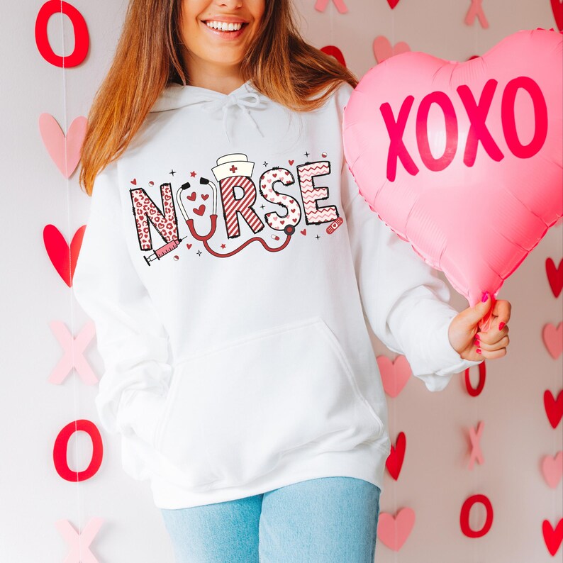 Valentine Nurse Shirt, Valentines Day Gift for Nurse Sweatshirt, cute er nurse Valentine day Sweater for Nurses Gift, Love Nursing Shirt