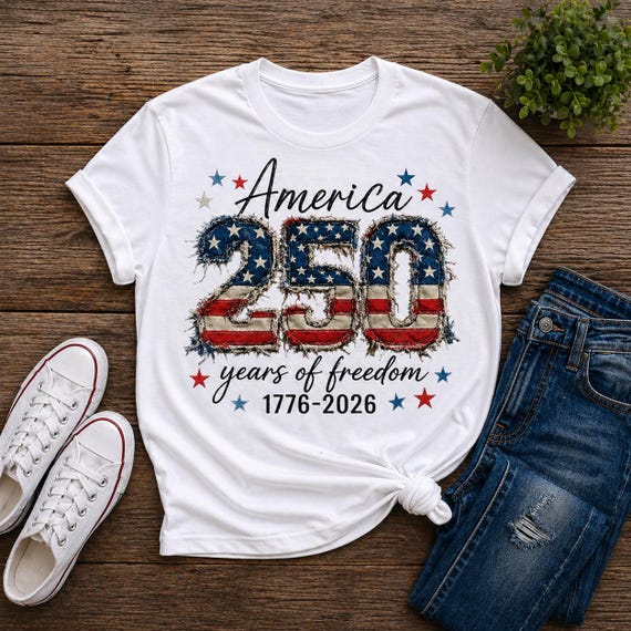 Patriotic Shirt 4th of July Shirt 250th Anniversary Faux Patchwork USA Shirt America Shirt 1776- 2026 Independence Day Tee USA Flag Shirt