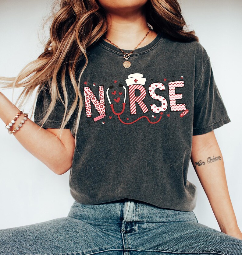 Valentine Nurse Shirt, Valentines Day Gift for Nurse Sweatshirt, cute er nurse Valentine day Sweater for Nurses Gift, Love Nursing Shirt