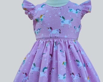 Unicorn Girls Dress | Pink Unicorn Girls Dress | Unicorn Dress | Birthday Girl Dress | Birthday Party Dress | Girls Unicorn Hand Made dress
