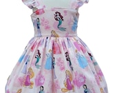 Disney princess dress, Toddler girl birthday dress, Disney trip dress, Cinderella Snow White Ariel Tiana dress , Princess girls dress Il_170x135