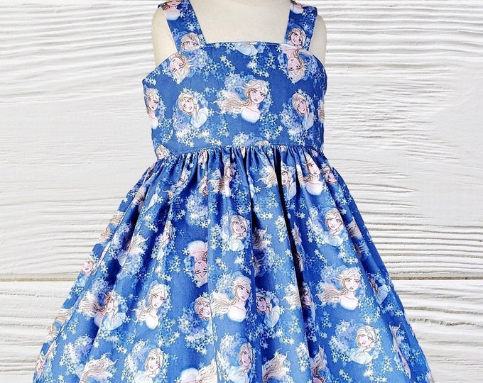 Frozen Birthday dress |  Girls dress | Disney Frozen Elsa dress | Jumper Elsa Girls dress | Girls Dress Hand Made dress