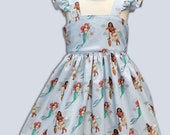 Princess Ariel Moana Dress, Moana Little Mermaid Birthday dress, Disney Moana & Ariel Dress, Mermaid Toddler Dress, Girls Disney Dress Il_170x135