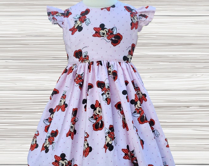 Minnie Mouse Girls Dress | Minnie Girls Dress | Disney Dress | Minnie Birthday Dress | Birthday Girl Dress | Girls Dress Hand Made dress
