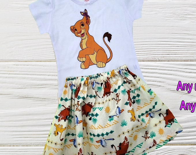 Simba birthday Outfit | Lion King Girl Outfit | Disney Simba Personalized Outfit | Girls Birthday Outfits | Lion King Simba Girls Dress