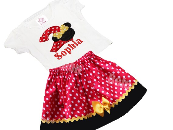 Minnie girls birthday outfit | Girls Minnie age name Outfit | Girls Personalized Outfit | Girls Birthday Outfits | Girls Dress Il_570xn