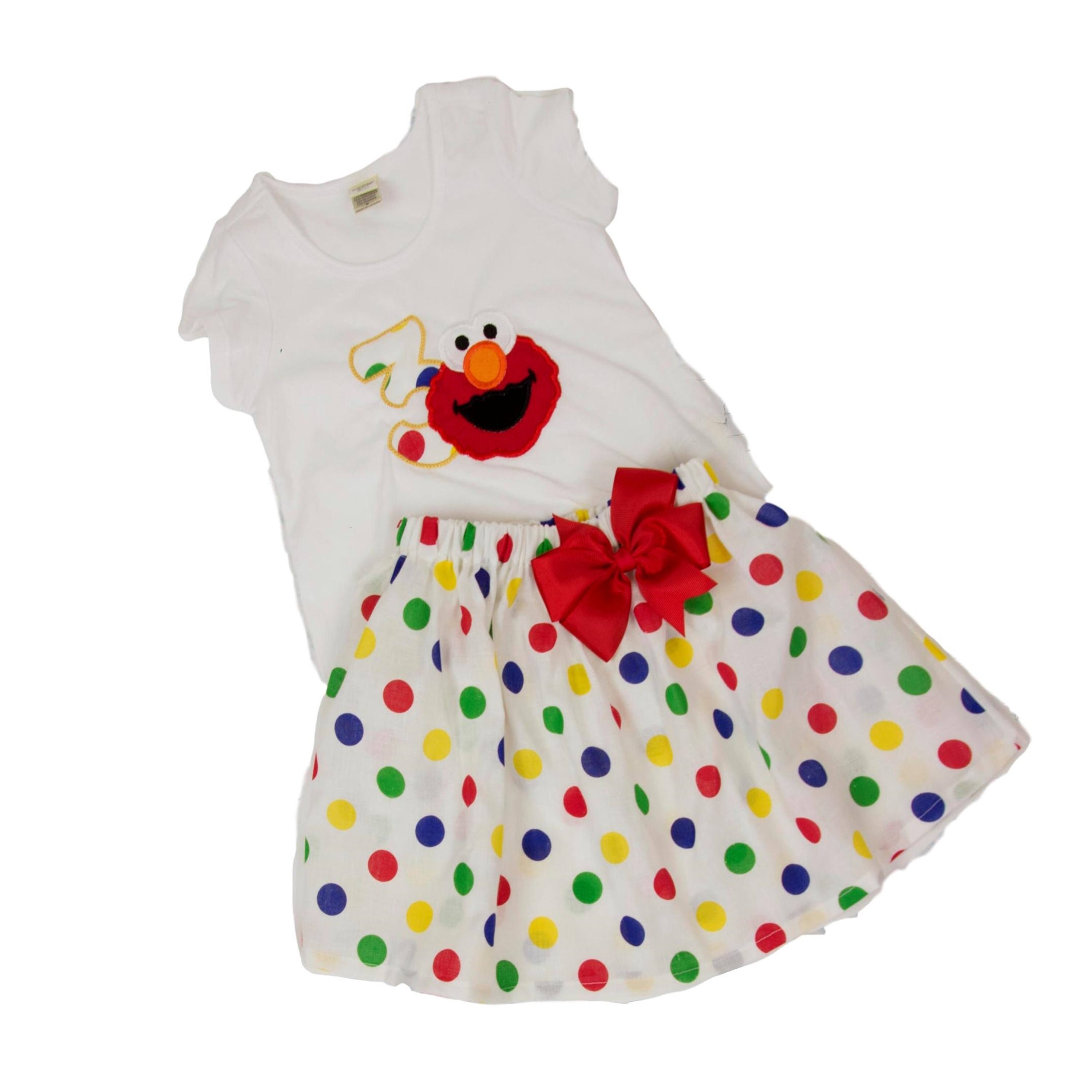 Girl Elmo birthday outfit girl birthday Elmo applique toddler Etsy