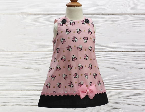 Birthday Minnie dress girl birthday dress A-line Pink Minnie dress Girl jumper dress Il_570xn