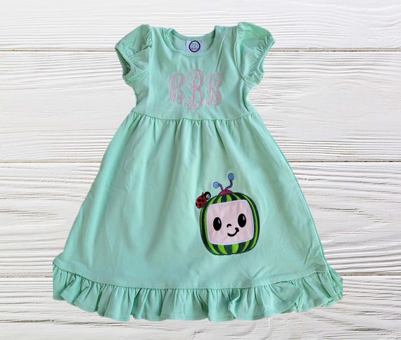 Birthday Dress, Character Dress, Melon Birthday Dress, Personalized dress, Toddler Melon dress, Girls Dress, Pullover Girls Dress, Il_570xn