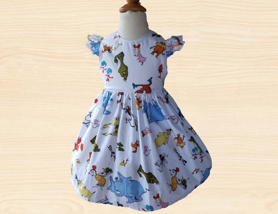 Cat in the Hat Girls dress | Girls Dress | Girls Birthday Dress | Girls Dress | Baby Girl Cat Girl Dress | Cat Hat girl dress Il_570xn