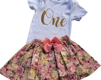 First birthday outfit | Girls first birthday outfit | Second Birthday outfit | Girls outfit | Girls skirt shirt age set | Clothes set