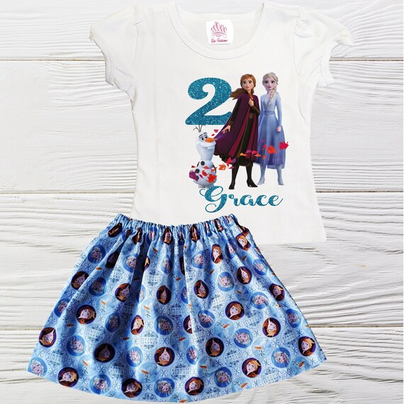 Frozen Birthday Outfit | Personalized Elsa Anna birthday outfit | Disney Girls personalized birthday outfit | Elsa Anna girls clothes Il_570xn