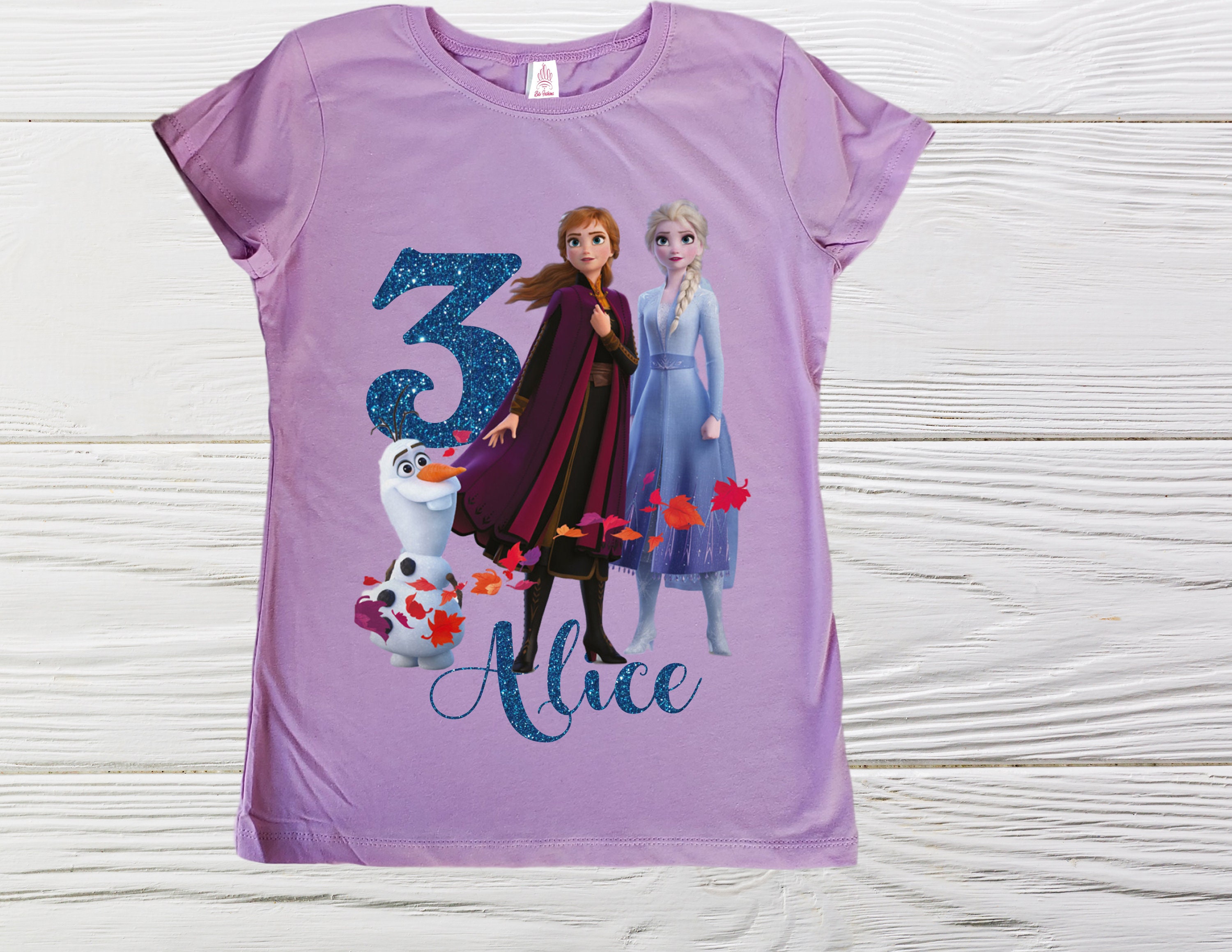 Girls Frozen Birthday Shirt Personalized Girls Elsa Anna | Etsy