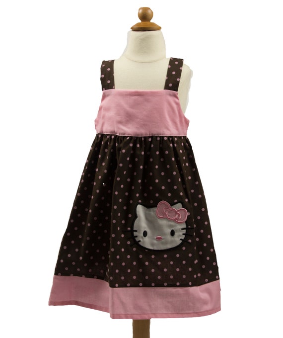 KITTY BIRTHDAY DRESS - Ready to Ship | Hello girls birthday dress -| Summer dress | Girls Kitty dress | Girls Dress Size 4 Il_570xn