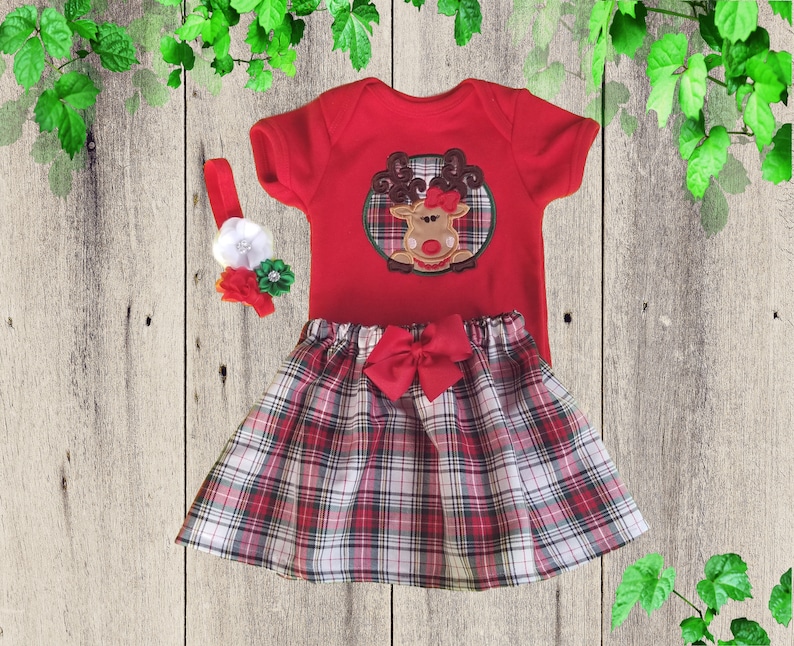 Christmas Onesies outfit Baby Christmas dress Christmas Reindeer outfit Personalized Christmas outfit