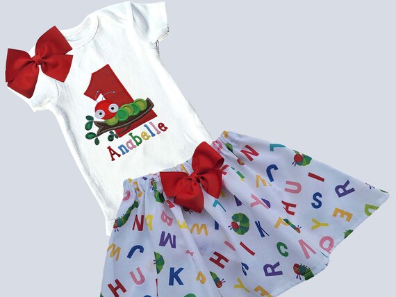 First Birthday girls outfit | Girls birthday Outfit | Girls outfit | Caterpillar Girls Onesie Outfits | School outfit | Caterpillar outfit Il_570xn