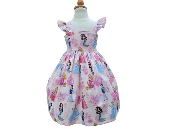 Disney princess dress, Toddler girl birthday dress, Disney trip dress, Cinderella Snow White Ariel Tiana dress , Princess girls dress Il_570xn