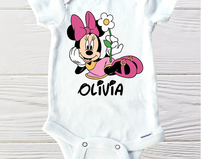 Minnie mouse onesie |  minnie girls onesie  |  unique baby gift | personalized minnie  onesie | birthday minnie girls onesie | minnie onesie