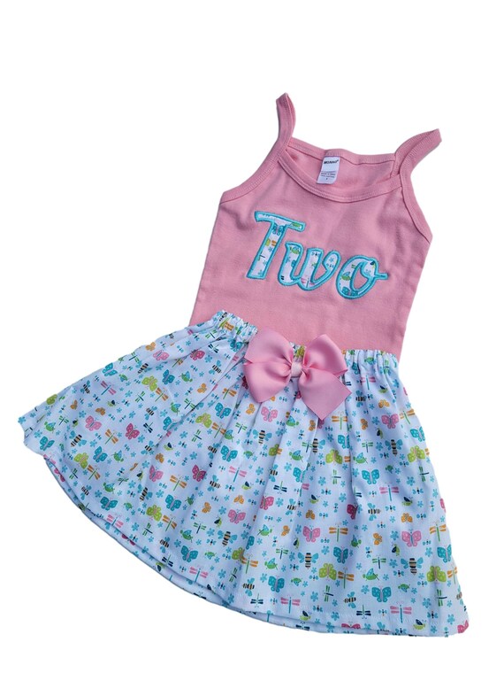 Butterflies second birthday outfit | Second birthday girls outfit Girls tank top outfit | Girls outfit | Girls First Birthday Il_570xn