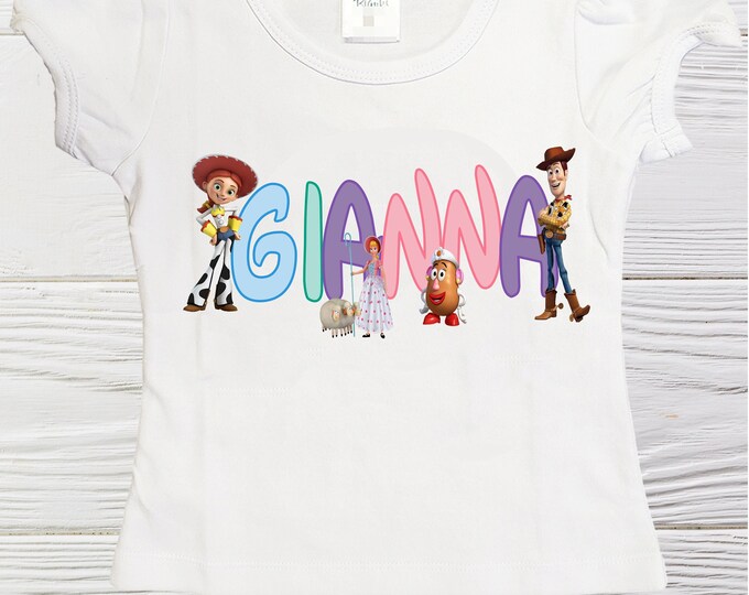 Toy story woody and friends girls birthday shirt - personalized girls shirt -girls first name toy story shirts