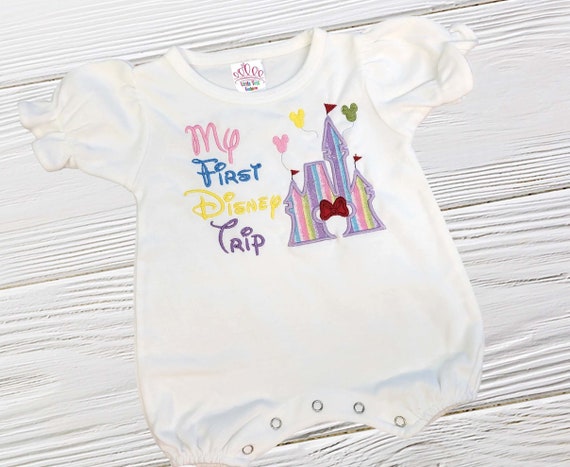 First Disney Trip, Baby's First Disney Trip, Cinderella Castle Bubble Bodysuit, My 1st Disney Trip Onesie, Bubble Bodysuit, Girl Bodysuit Il_570xn