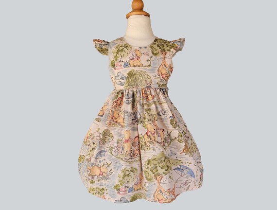 Winnie The Pooh Girls Dress, Classic Winnie Pooh Girls Birthday Dress, Girls dress, Pooh Girls Party Dress, Toddler Winnie The Pooh Dress Il_570xn