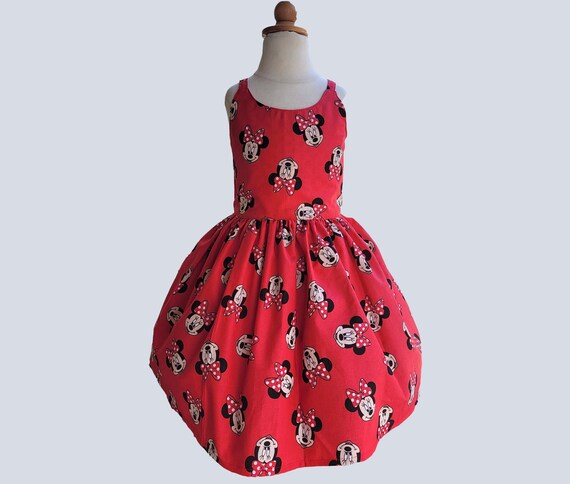 Minnie Mouse Dress, Birthday Dress, Minnie Mouse Girls Dress, Minnie Toddler Dress, Minnie Mouse Disney Dress, Red Minnie Mouse Dress Il_570xn