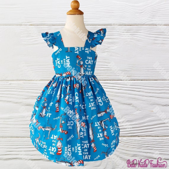 Dr Seuss dress | Cat in the Hat Girls Dress | Cat in the Hat girls birthday dress | Girls Dress | Girls Birthday Dress Il_570xn