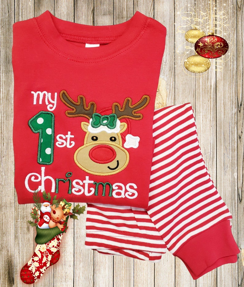 1ST CHRISTMAS PAJAMA Baby Girl Pajamas 1st Christmas Gift Etsy