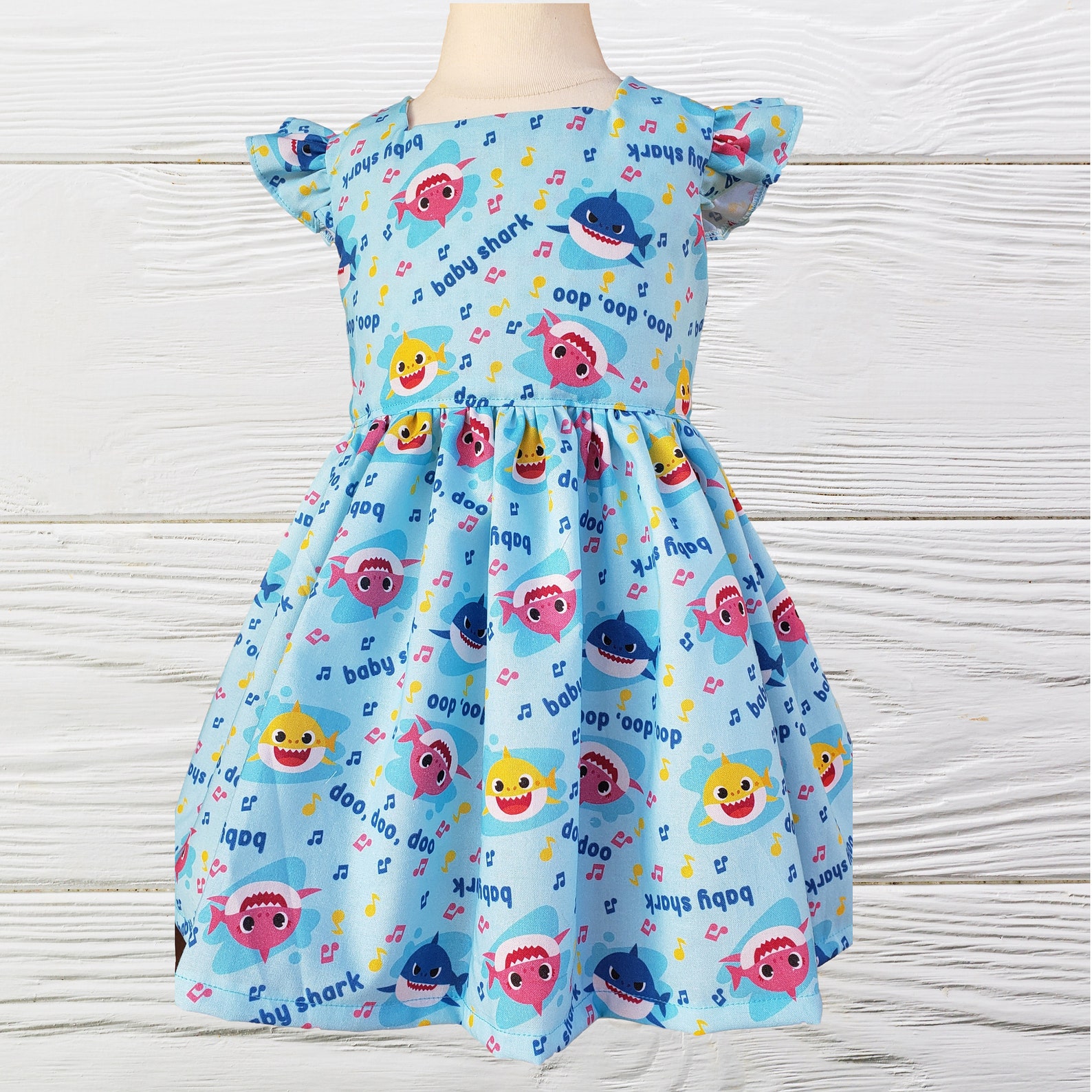 Baby Shark birthday dress Baby Shark girls dress Little Etsy
