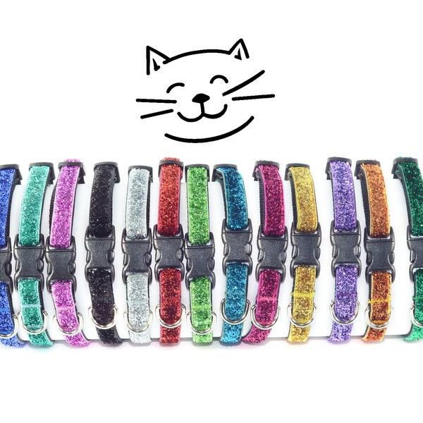 Sparkle - Bling - BreakAway Cat Collar - 13 colors - MADE TO ORDER