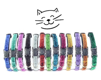 Sparkle - Bling - BreakAway Cat Collar - 13 colors - MADE TO ORDER