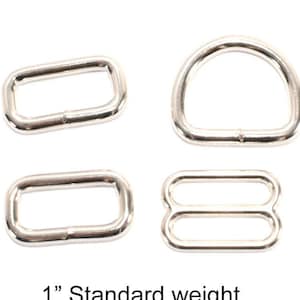 Martingale Dog Collar Hardware Kit - D rings - Slides - Rectangle Rings