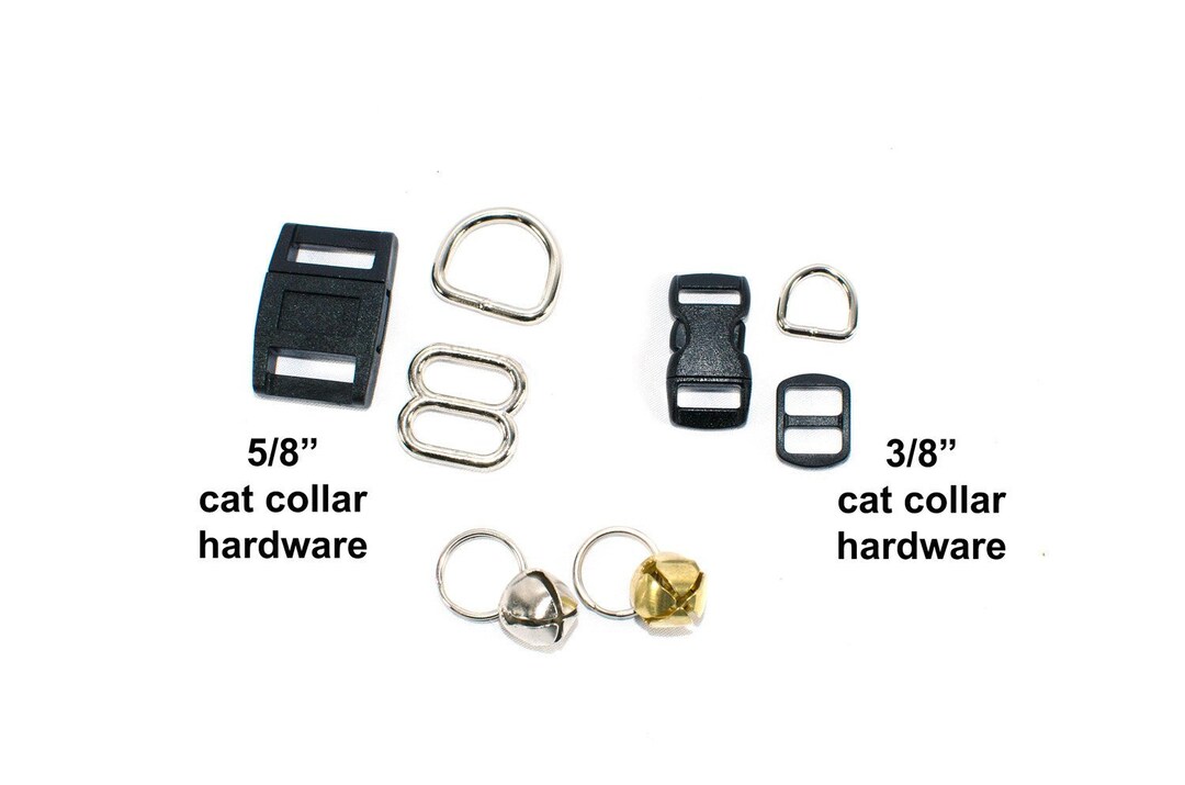 BREAKAWAY Cat Collar Hardware Kit D Rings, Buckle, Slide, Bell Etsy