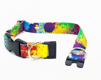 BREAKAWAY Personalized "Paint Splatter" Dog Collar - safety collar | prevent collar strangulation