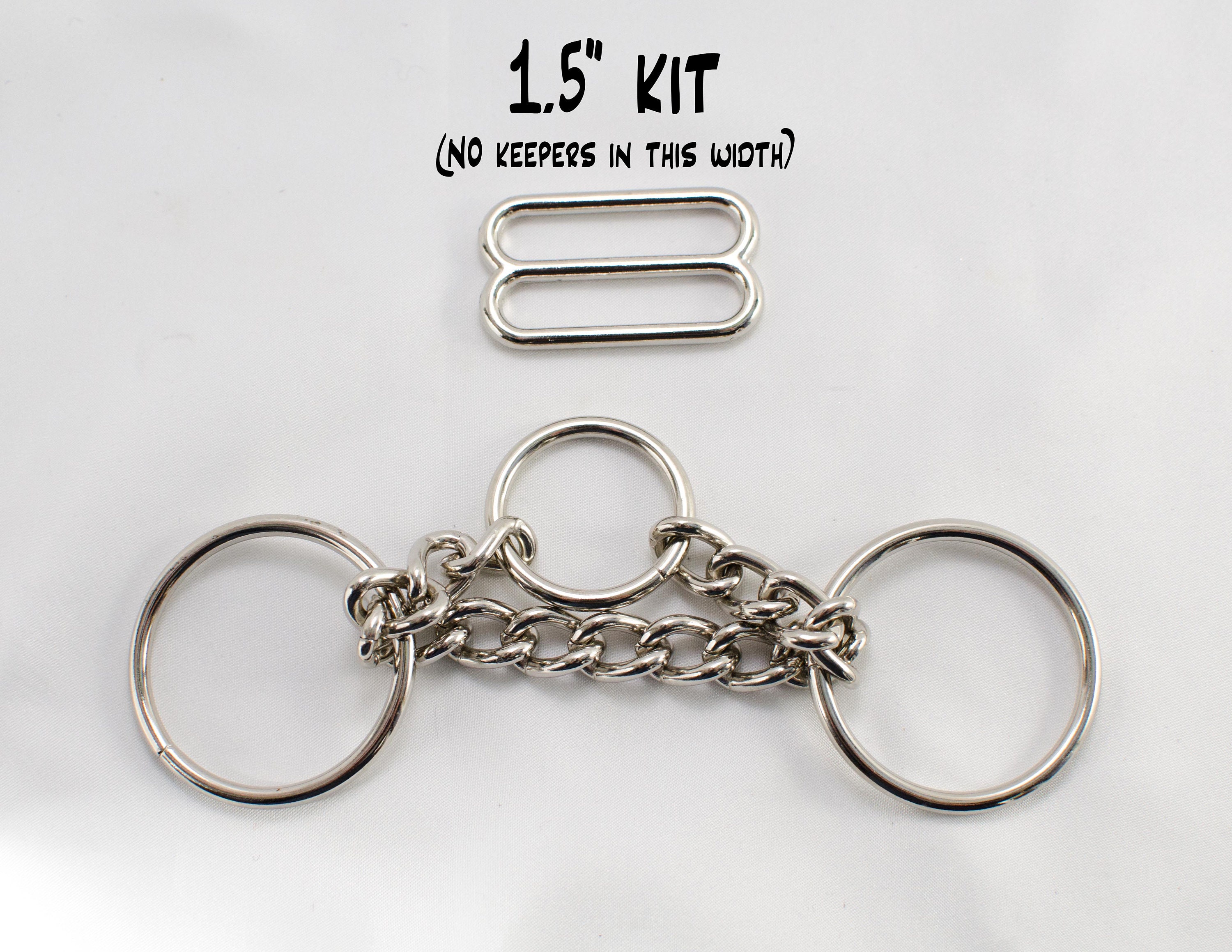 Half Check Chain Martingale Dog Collar Hardware Kit Slides Etsy