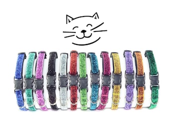 Sparkle - Bling - BreakAway Cat Collar - 13 colors | Now with FREE personalization!