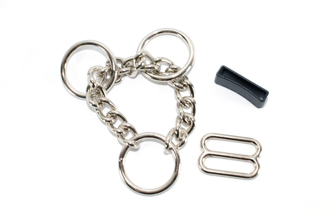Half Check Chain Martingale Dog Collar Hardware Kit Slides Check Chains