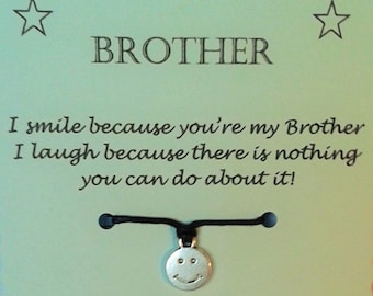 Brother Funny Wish Bracelet Keepsake Gift, Brother Bracelet, String Bracelet, Cord Wish Bracelet, Funny Brother Gift, Brother birthday